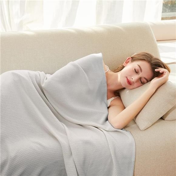 Cooling Blanket, 100% Bamboo Blankets for Hot Sleepers Night Sweats,Thin Blanket - Picture 1 of 6